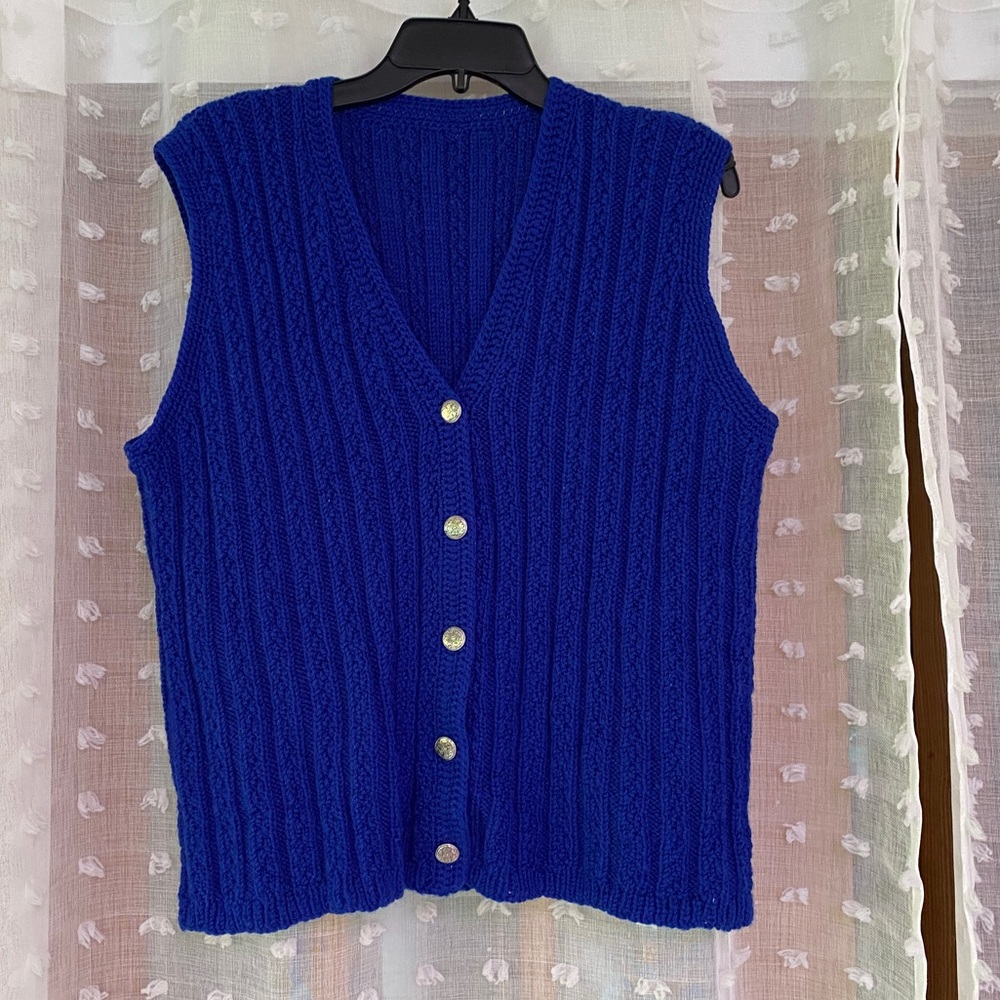 Royal Blue chunky knit sweater vest